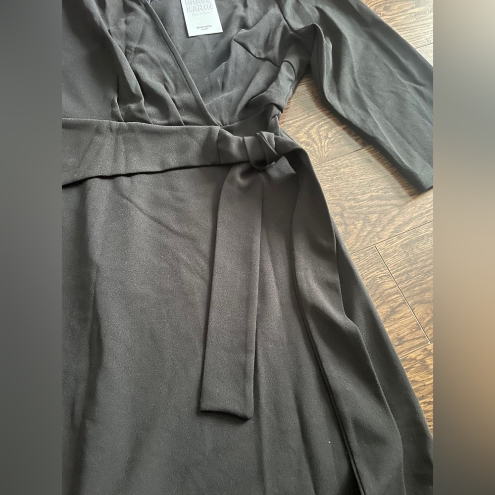 Grace Karin Elegant Black Midi Dress - Picture 9 of 9